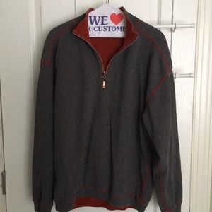 Quarter zip reversible sweater